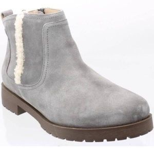 VIONIC ASLYNN SUEDE LEATHER SHERPA WATER REPELLENT LUG SOLE ANKLE BOOTS GRY SZ 9